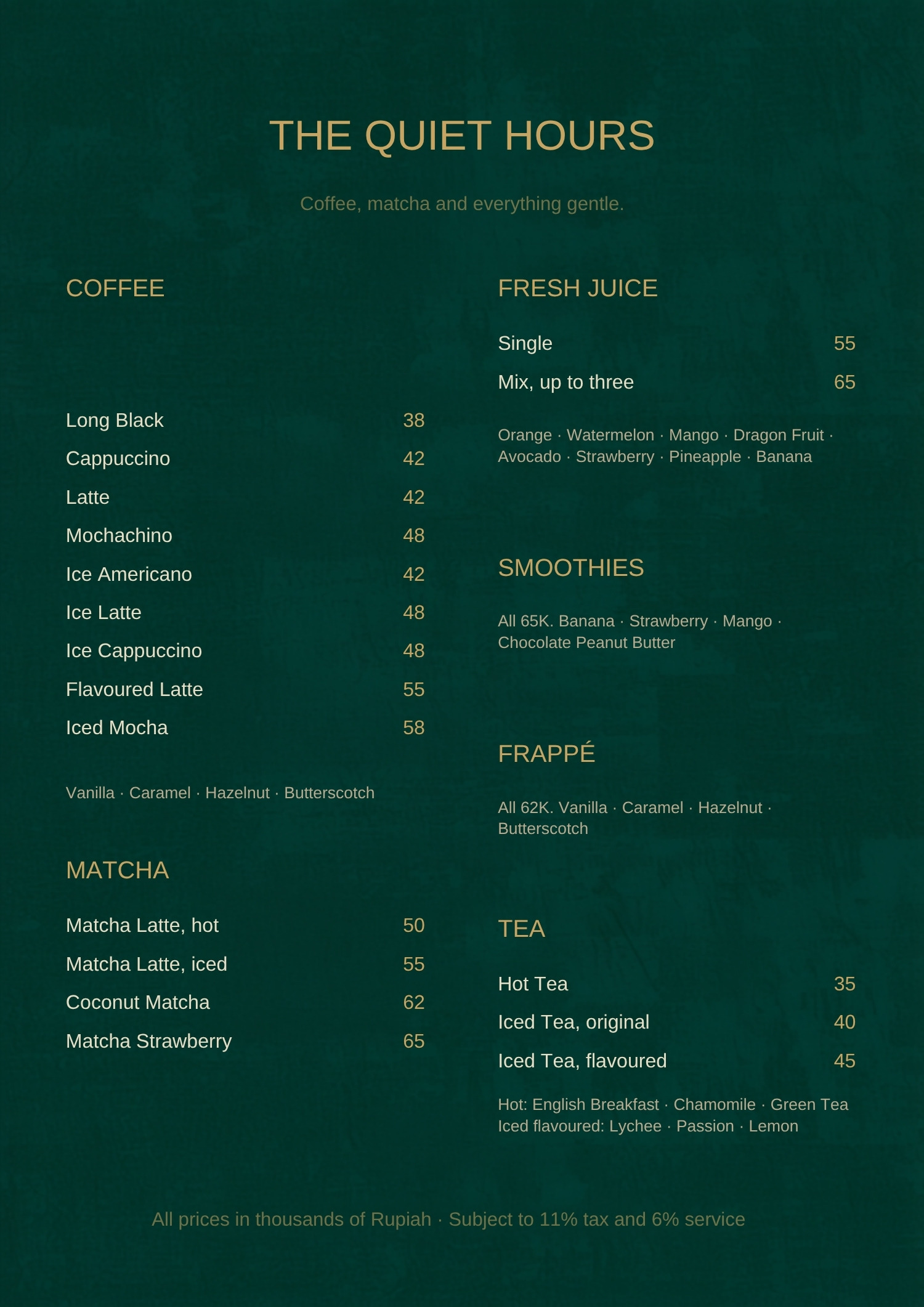 Signatures — house special cocktails